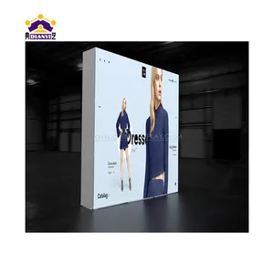 Portable Exhibition Booth Stand Step And Repeat Banners Backdrop Frame Tension SEG Pop Up Led Back-lit Fabric Light Box