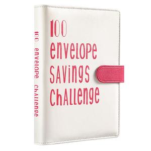 Carpeta de presupuesto A5 personalizada al por mayor 100GSM peso del papel cuero PU Cierre magnético alta calidad marca Feimeng organizador de dinero - Product Image 5