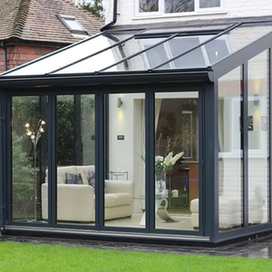 Ruta Exterior Independiente Sunroom con techo inclinado Puerta <span class=keywords><strong>de</strong></span> aleación <span class=keywords><strong>de</strong></span> aluminio <span class=keywords><strong>Diseño</strong></span> <span class=keywords><strong>de</strong></span> jardín Interior Casas <span class=keywords><strong>de</strong></span> vidrio Patio a prueba <span class=keywords><strong>de</strong></span> viento - Product Image 2