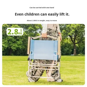 Silla Plegable Ligera Kemite para Acampar, Muebles de Exterior para Dormitorio, Jardín, Pesca, con Reposabrazos - Product Image 4