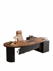 Nuevo Escritorio de Oficina Ejecutivo para Supervisor/Gerente, Diseño Minimalista Moderno con Forma de Anacardo, Cableado Oculto - Product Image 4