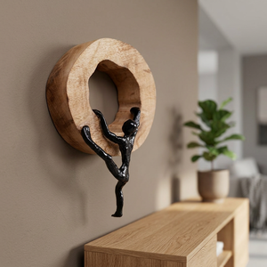 Sculpture murale artisanale en bois de manguier de qualité supérieure, art mural en bois rustique, décoration intérieure pour la maison, décoration murale pour le salon - Product Image 6