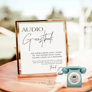 Customized Recording Wedding Telephone Audio Guest Book Antique Telephones Recording Corded Phone for Reception Desk