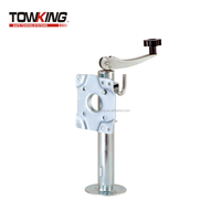 Cric de remorque pivotant à fixation par boulon TOWKING, 1000 lb, à levage vertical de 10 pouces, avec plaque de pied, à commande par rotation supérieure