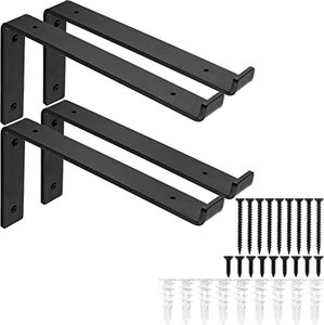 Soportes de Repisa Negros Resistentes de 12 Pulgadas, Soporte de Repisa en Forma de L de 12 Pulgadas para Repisas Flotantes - Product Image 4