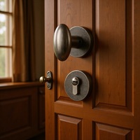 Poignée de porte ovale en bronze antique rétro, forme d'œuf, silencieuse, serrure de porte vintage pour hôtels, porte en bois