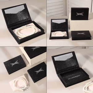 Black Glitter Custom Logo Jewelry Box - Streetwear Style Packaging for Brands & Boutiques - Product Image 2
