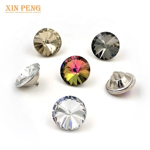 Yiwu <strong>Button</strong> Factory Decorative 20 22 25MM Round <strong>Glass</strong> Crystal Sofa Upholstery <strong>Shank</strong> <strong>Buttons</strong> - Product Image 4