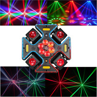 Vente flash : Lumière de scène à tête mobile à faisceau LED RGBW pour discothèque, effet lumineux à 4 bras, lumière de scène pour théâtre familial, rassemblement, DMX512/activation sonore
