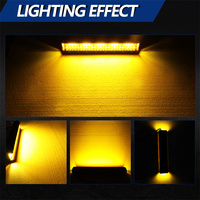 Barre lumineuse à LED 15 LED tout-terrain 110W 4x4 Barre lumineuse à LED Combo Beam Couleur ambre Barre lumineuse à LED pour camion Feux latéraux Véhicule Barre lumineuse à LED