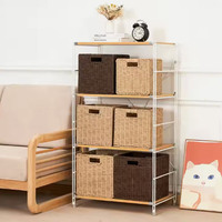 Panier de rangement en corde tressée pliable avec poignée, bac de rangement cubique en osier pour l'organisation