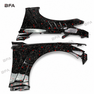 Parafanghi in fibra di carbonio rossa forgiata stile V2 per kit carrozzeria Infiniti Q50, parafanghi. - Product Image 6