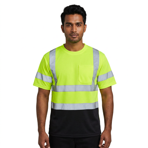 Chaleco de Seguridad Reflectante de Alta Calidad, Transpirable y Cómodo, Camiseta de Trabajo de Manga Corta, Logotipo Personalizable, Hecho de Poliéster - Product Image 1