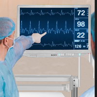 Chariot médical mobile en métal pour endoscopie, directement de l'usine, avec 3 plateaux et plateau pour clavier, pour hôpital ou clinique