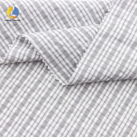 En stock tissu à carreaux personnalisable tissu à bulles de polyester et de coton teint en fil sergé doux avec motif enduit design de chemise