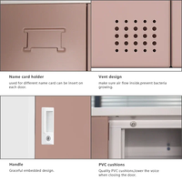 Casier métallique en acier à 9 portes avec serrure à clé, petit meuble de rangement pour sacs d'école, armoire cubique