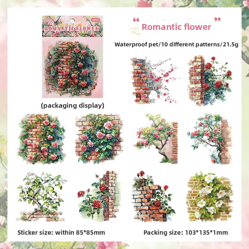 E Fleurs romantiques