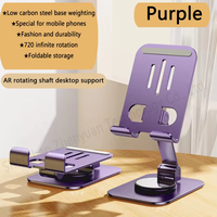 Support de téléphone métallique rotatif à 360 degrés, pliable, support de téléphone portable en aluminium pour iPad, support de tablette
