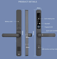 Locstar étanche extérieur numérique électronique TTlock Tuya mince poignée intelligente serrures empreinte digitale aluminium porte coulissante en verre serrure