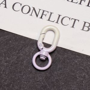 Wholesale Multi-Functional Light Metal Keychain <b>Cheap</b> DIY Small Gift Pendant Hook with Spring Buckle Color Customizable - Product Image 3