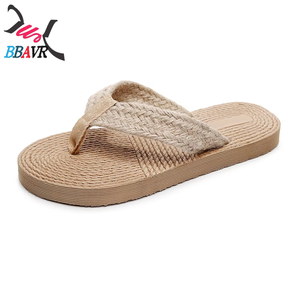 Sandalias de Verano para Mujer, con Punta Abierta, Tejidas en Paja, con Suela de Paja, para Playa y Viajes - Product Image 1