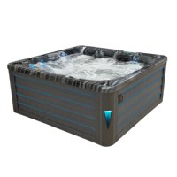 Baignoires d'extérieur de luxe en acrylique pour 6 personnes, grande baignoire de jardin, bain à remous, spa, bain hydromassant