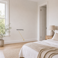 Plinthe moderne en pin blanc apprêté, jointée, durable, pour intérieur, tailles personnalisées