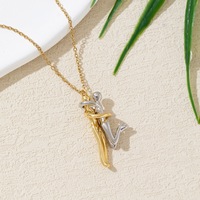 Romantische Liefhebbers Knuffelhanger 18k verguld roestvrij staal Nieuwe koperen ketting voor hem haar Stijlvolle Valentijnsdag sieraden