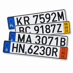 Placa de Matrícula Europea <span class=keywords><strong>Personalizada</strong></span> al por Mayor, Placas de Matrícula Alemanas de Aluminio en Relieve con Impresión de Logotipo - Product Image 3