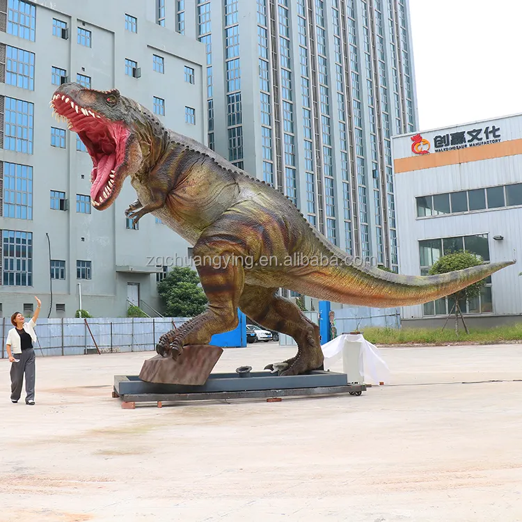 בחוץ גדול מציאותי בגודל טבעי אנימטרוני דינוזאור T-רקס 10 מטר לפארק דינוזאורים של יורסיק