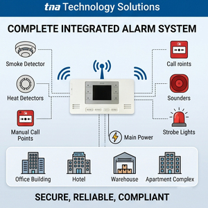 OEM Factory EN54-2 EN54-4 Certified Addressable <b>Wireless</b> Fire <b>Alarm</b> Control Panel with 4 Zones and 256 Points - Product Image 3
