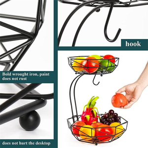 Vòng Giỏ Bánh Mì Kim Loại Trái Cây Treo Giỏ Ấn Độ Kim Loại Bát drainer Giá Lưu Trữ Thực Phẩm Giỏ Trái Cây Với Chuối Chủ - Product Image 5