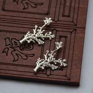 <b>Tree</b> <b>Branch</b> Flower Charm 21x41mm Gold Silver Plated Copper Pendant DIY Jewelry Accessory - Product Image 4