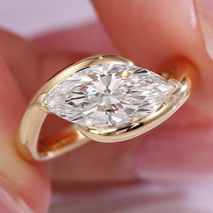 18K Massief Goud Gia Gecertificeerd Lab Gekweekt <span class=keywords><strong>1.5</strong></span> Karaat Vs1 E-Color Onberispelijke Diamanten Ring Vrouwen Verloving Bruiloft Snel Aangepaste Ring - Product Image 6