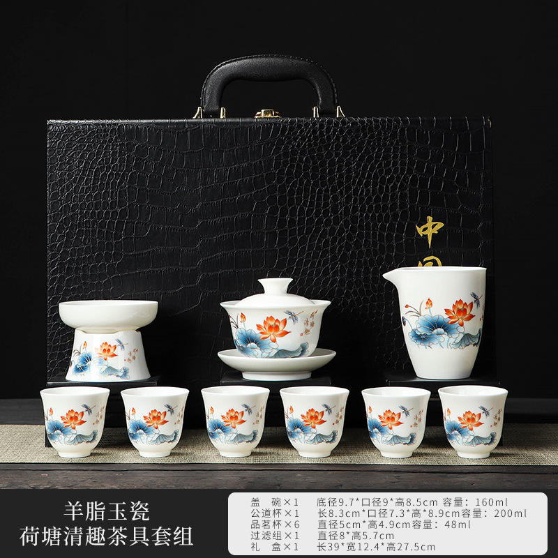 White - Lotus Pond Ten Head Set