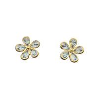 Nouvelles boucles d'oreilles à la mode imperméables et colorées goutte d'eau Zircon fleur Design avec placage à l'or bijoux de mode