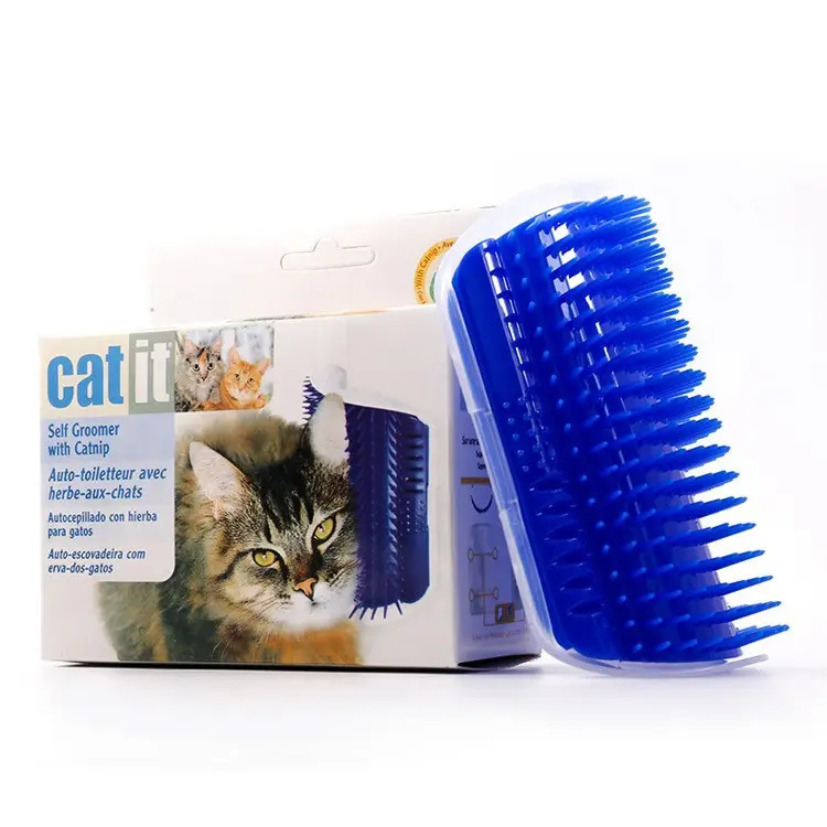 Prodotti Per animali domestici Per Gatti Spazzola Angolo Gatto Massaggio Auto Groomer Pettine Spazzola Con Erba Gatta Gatto Strofina Il Viso Con UN solletico Pettine Dispositivo