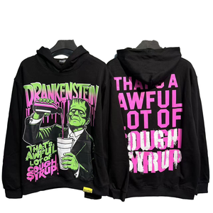 Nueva Sudadera con Capucha de Alta Calidad para Hombre, 100% Algodón, con Estampado de Letras 'THAT'S A AWFUL LOT OF COUGH SYRUP', Estilo Casual Oversize Streetwear - Product Image 1