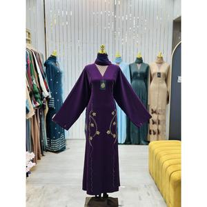 Abaya pour femmes de haute qualité, ornée de perles et de broderies, kaftan long, vêtements islamiques pour femmes, à porter pour les fêtes et au quotidien - Product Image 1