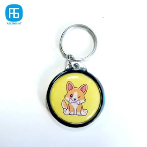 사용자 정의 로고 변형 <span class=keywords><strong>QR</strong></span> 코드 인쇄 RFID NFC 태그 키 체인 애완 동물 목걸이 RFID 열쇠 고리 개 고양이를위한 금속 반지 식별 - Product Image 3