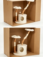 Arbre à chat multi-niveaux en panneaux de particules pour chats d'intérieur, vente en gros, OEM, logo personnalisé, marque privée, fournisseur pour animaux de compagnie, commande en gros, MOQ