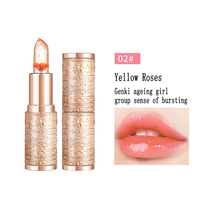 Lápiz Labial Transparente que Cambia de Color con Flores de Gelatina, Bálsamo Labial de Marca Privada, Cosméticos Hidratantes Transparentes, Logotipo Personalizado, Lápiz Labial Mágico