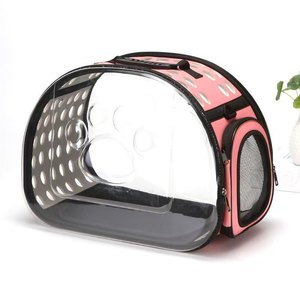 Sac de transport pour animaux de compagnie pliable transparent visible en plein air, boîte de transport portable transparente avec bandoulière, boîte de rangement - Product Image 6