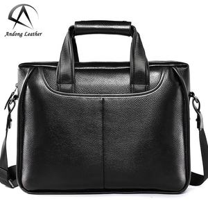 Sac à main pour ordinateur portable en cuir de vache véritable Andong pour hommes, sac de voyage d'affaires, sac à main de grande capacité, sac à bandoulière décontracté - Product Image 1