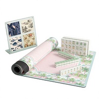 Tapis de jeu de mahjong personnalisé en boue de diatomées, pliable, imperméable, avec dos en caoutchouc, pour la maison ou le casino