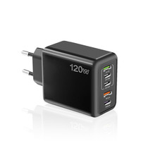 Cargador Adaptador USB C PD de 5 Puertos y 120W con Carga Rápida Quick Charge 3.0 para Laptop, Auriculares y Teléfono Celular