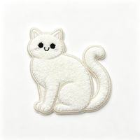 Patch thermocollant en chenille motif chat, personnalisé OEM, applique brodée animale pour vêtements, sacs, sweats à capuche et réparation de vêtements