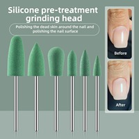 6 embouts de ponceuse à ongles en caoutchouc, fraises pour manucure, pour retirer cuticules et vernis gel, accessoires pour ponceuse électrique