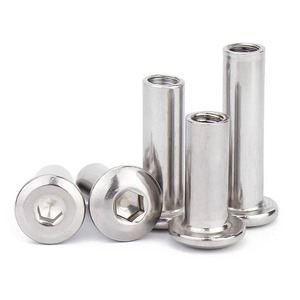 M3 M4 M5 <span class=keywords><strong>M6</strong></span> <span class=keywords><strong>M6</strong></span> * 20 M8 M10 M12 12.7mm thép mạ Niken Đầu phẳng Hex ổ cắm đồ nội thất kết nối Nut tay áo thùng Nut Nut <span class=keywords><strong>Nuts</strong></span> - Product Image 1