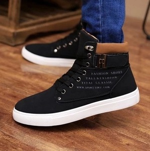 Nouveauté : Baskets montantes décontractées pour hommes, à lacets avec boucle métallique décorative, pour la marche quotidienne en extérieur - Product Image 2